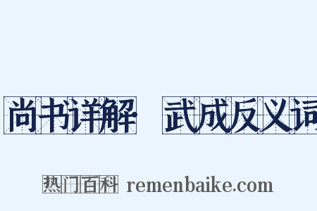 尚书详解·武成反义词是什么意思的图片